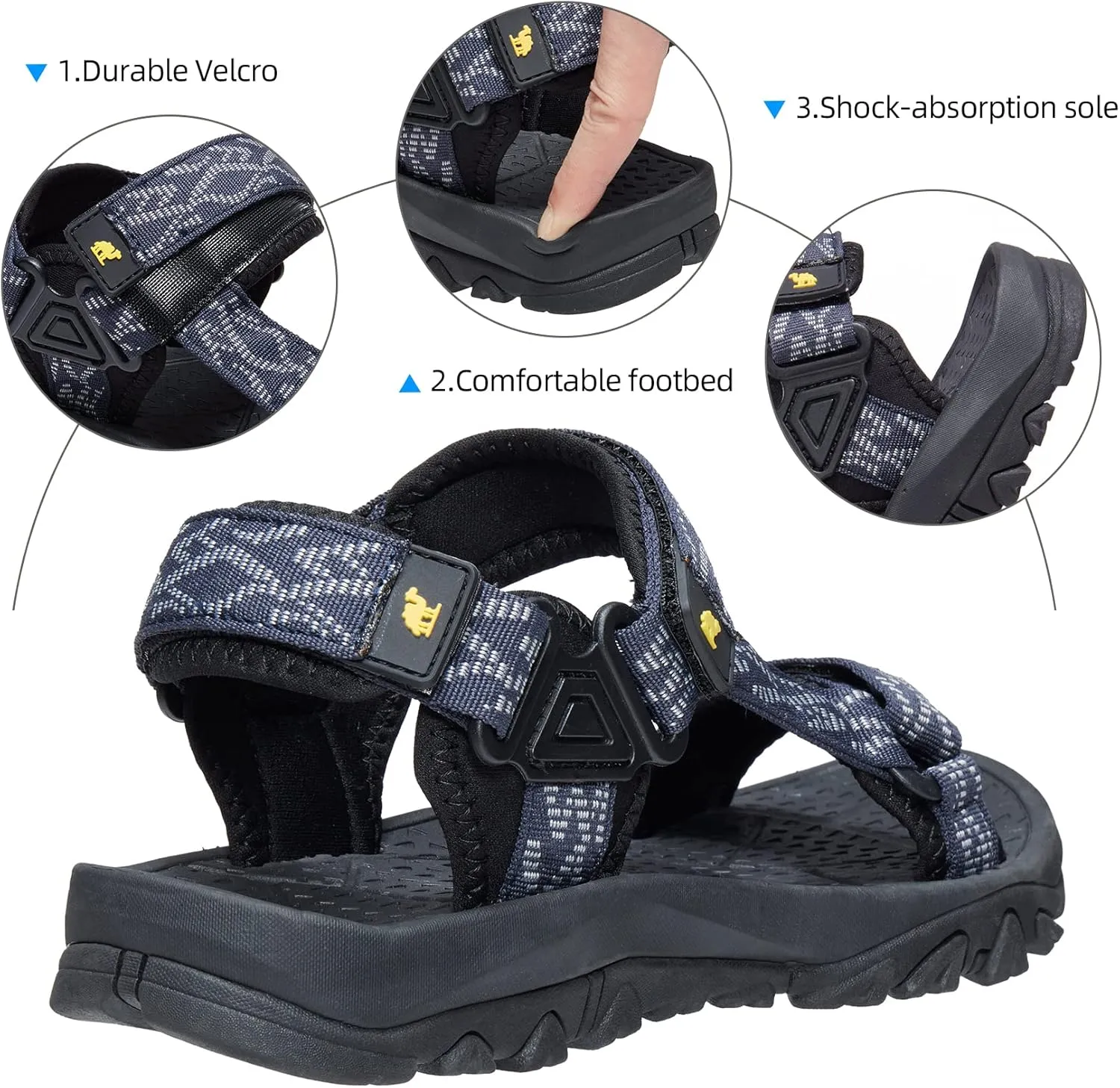 CAMELSPORTS Men??s Sandals Hiking Athletic Sandals Non-slip Water Sandals Comfortable Sport Sandals Open Toe Casual Beach Sandals