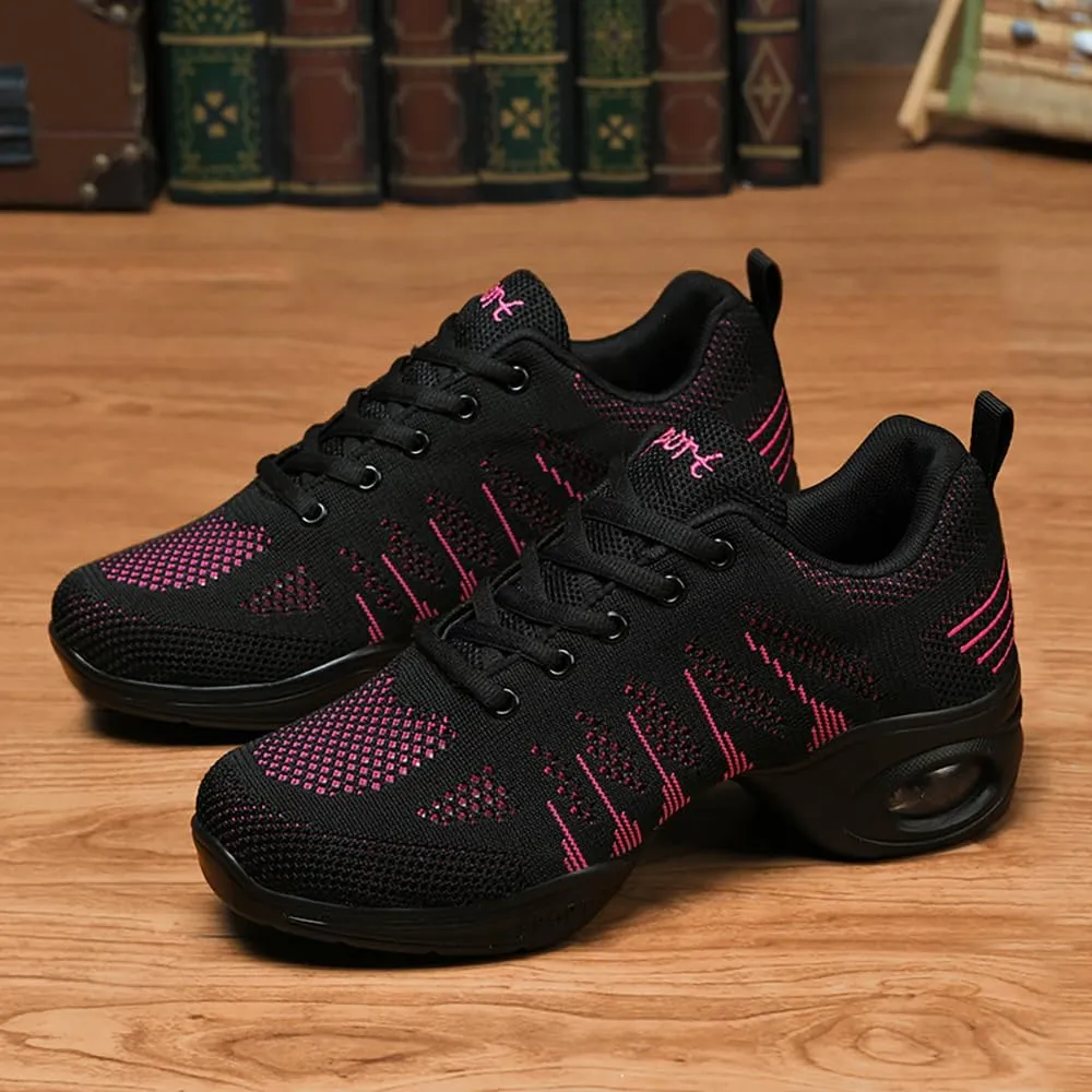 Cushion Lady Girls Modern Breathable Air Cushion Split Sole Athletic Walking Dance Shoes Lightweight Practice Professional Performance Dance Shoes