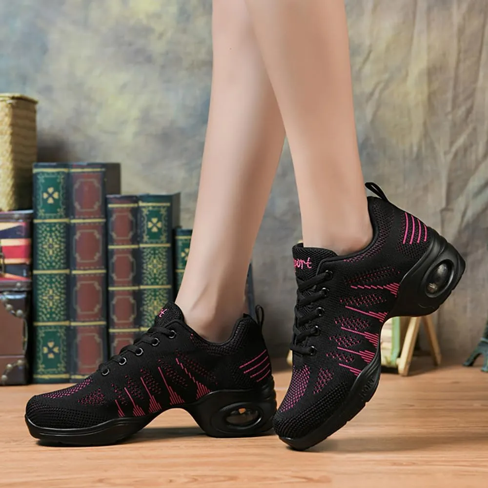Cushion Lady Girls Modern Breathable Air Cushion Split Sole Athletic Walking Dance Shoes Lightweight Practice Professional Performance Dance Shoes