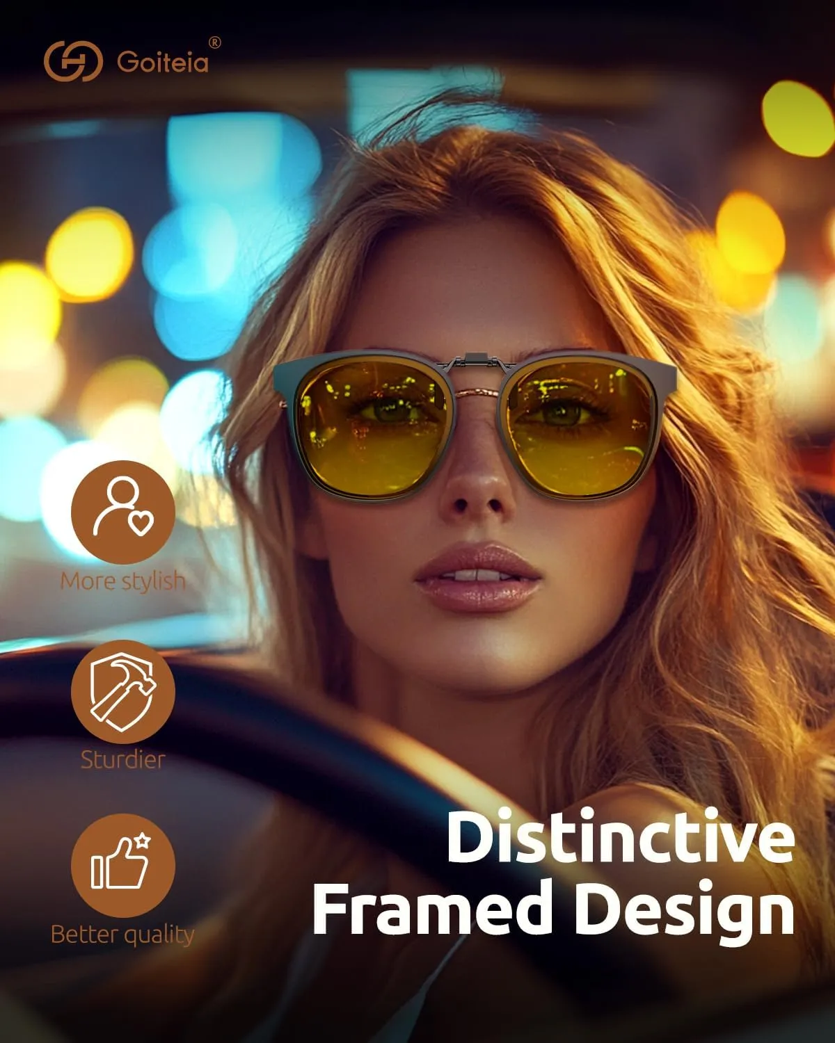Goiteia Oversized Polarized Clip on Sunglasses over Prescription Glasses for Women Men, Round Stylish Framed Like Sunglasses