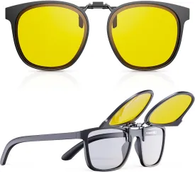 Goiteia Oversized Polarized Clip on Sunglasses over Prescription Glasses for Women Men, Round Stylish Framed Like Sunglasses