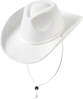 Lanzom Women Men Retro Felt Wide Brim Western Cowboy Cowgirl Hat Dress Up Hat with Wind Lanyard