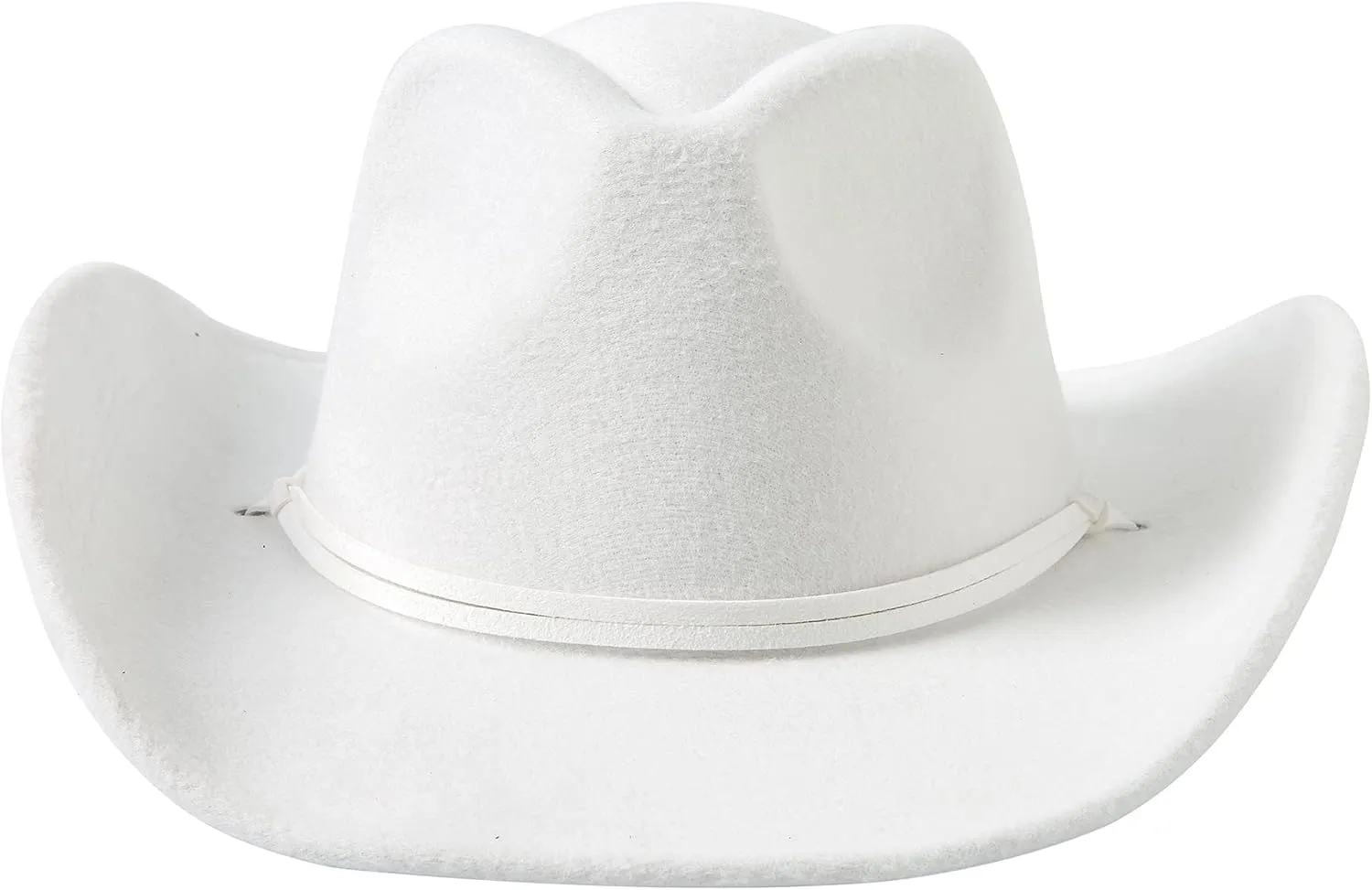 Lanzom Women Men Retro Felt Wide Brim Western Cowboy Cowgirl Hat Dress Up Hat with Wind Lanyard