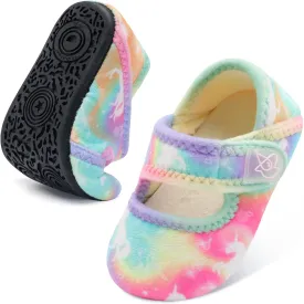 LeIsfIt Toddler Slippers - Boys & Girls Wide Adjustable House Shoes, Warm Winter Non-Slip Indoor/Outdoor Slippers