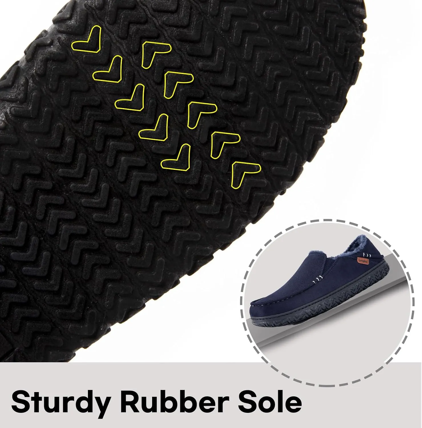 LongBay Men's Moccasin Slippers Cozy Breathable Memory Foam House Shoes for Indoor Outdoor