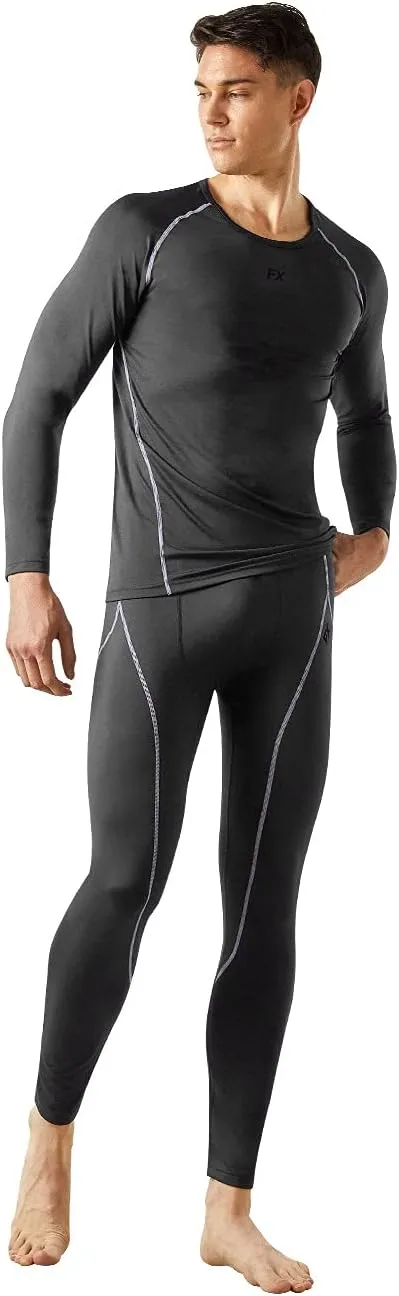 MAXHEAT Mens Thermal Underwear Long Johns Set with Fleece Lined