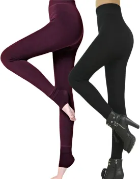 Romastory Winter Warm Leggings Women Elastic Thick Thermal Legging Pants Fleece Lined Tights