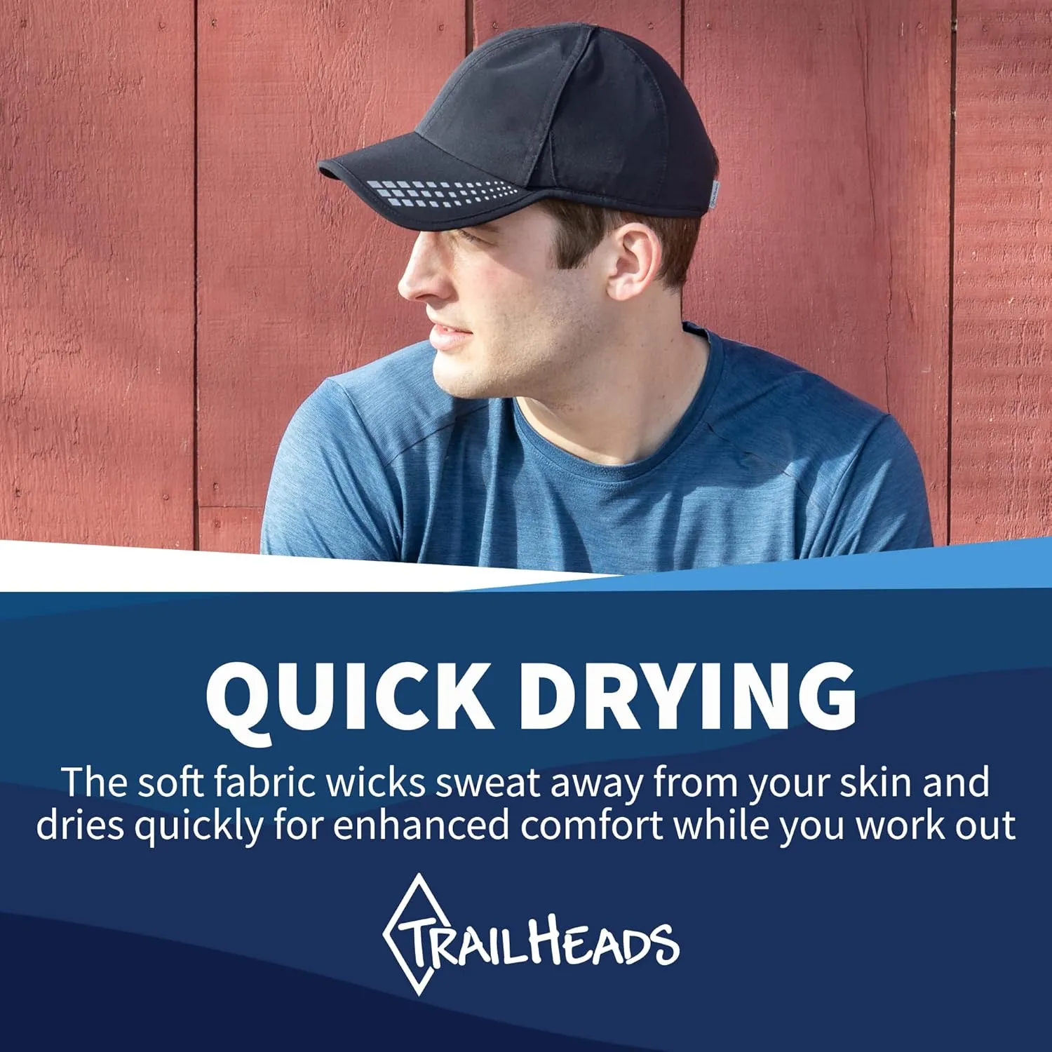TrailHeads Men??s Running Hat with UV Protection | Quick Dry Sports Hats for Men | UPF 50 Hats | Summer Hats for Men