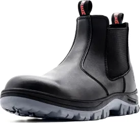 ZERVRTON Steel Toe Work Boots for Men,Slip-on Work Boots,Men's Industrial & Construction Shoes,Waterpoof Safety boots,Non-slip,Comfortable,Lightweight